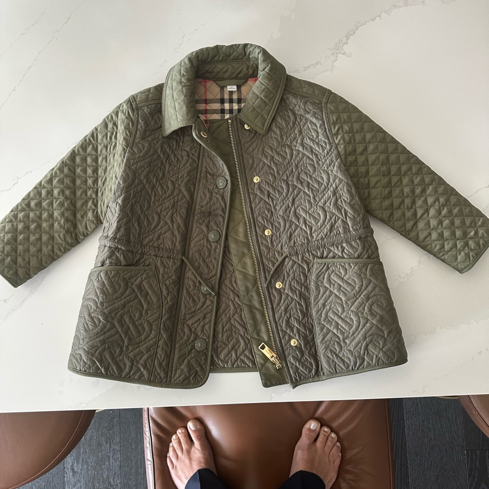 Burberry Green Quilted Puffer Jacket